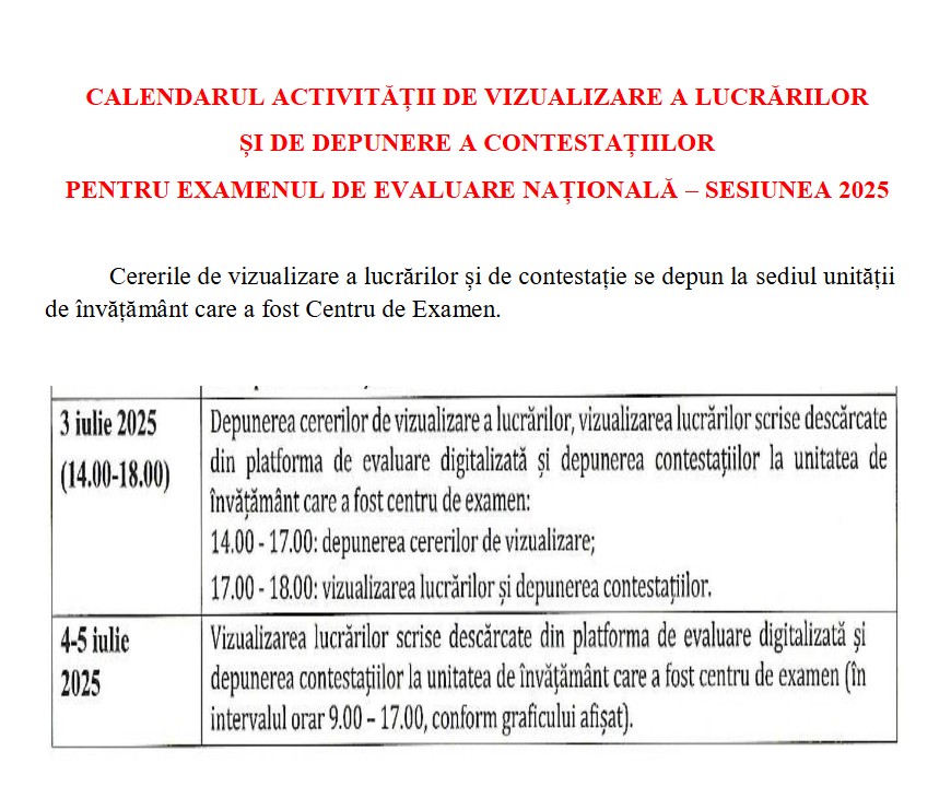 calendar sesiunea 2025